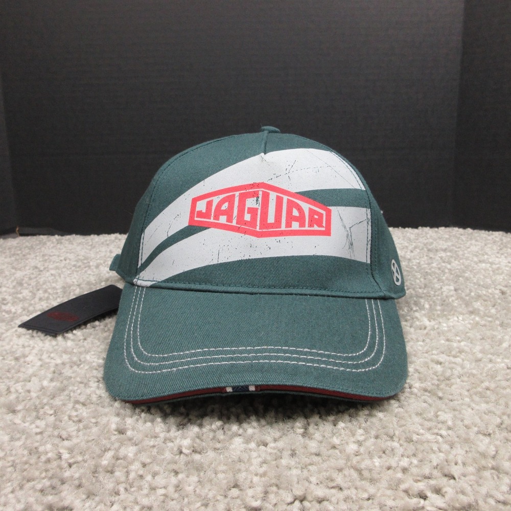 Jaguar Hat Cap Mens Strap Back Cars Racing Driving Mechanic Green Gray Red NEW